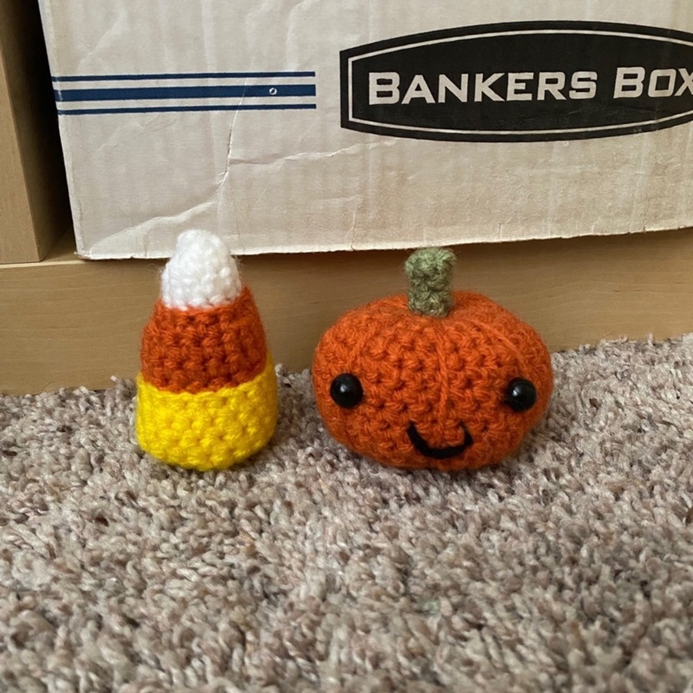 halloween fall decor bundle crochet candy corn and pumpkin